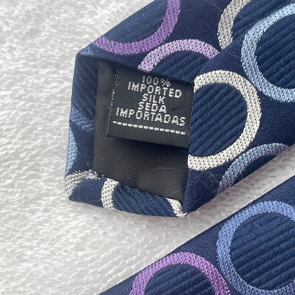 Navy 100% Silk Tie - Picture 5 of 6